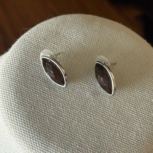 Black center stone earrings